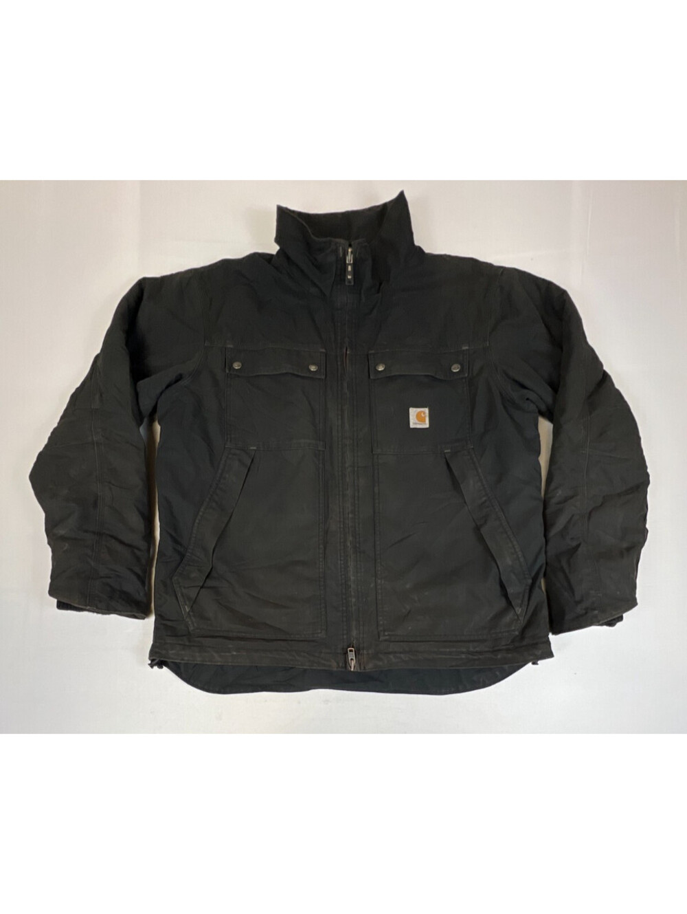 Carhartt Men's Large Black 101492 Heavyweight Workwear Full Zip Jacket Coat